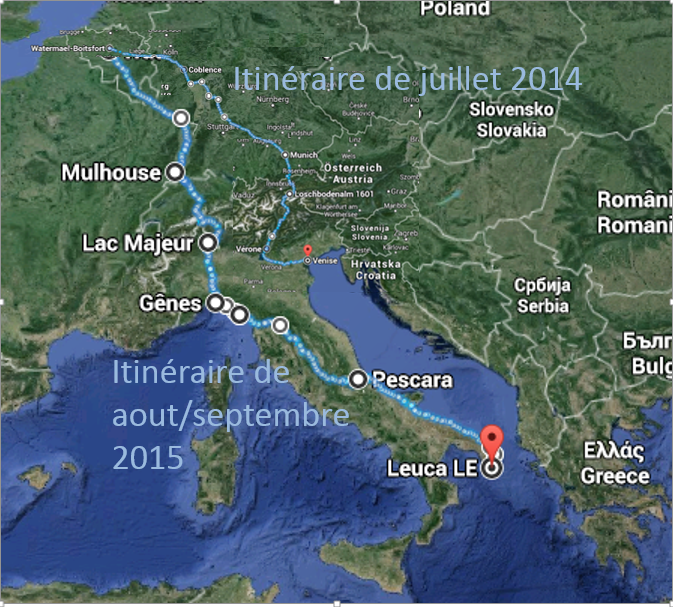 itinéraire 2014 et 2015